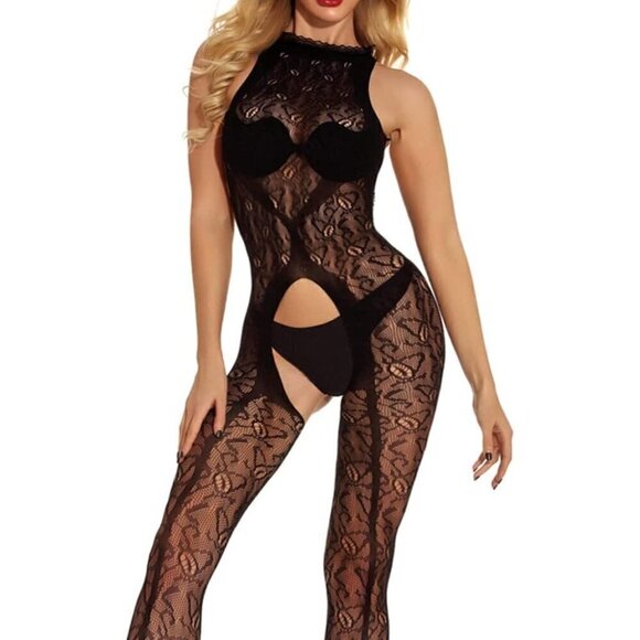 Fishnet Body Stockings Mesh Lingerie Bodysuit Body Soft BDSM Bondage Cosplay NWT - Picture 4 of 7